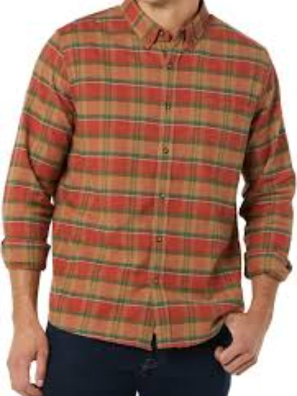 Men's Plaid Check Flannel Shirt Slim Fit Multicolor Size XS, Goodthreads